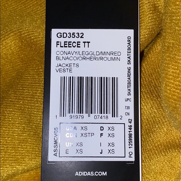 Adidas FLEECE TRACK TOP (GENDER NEUTRAL) - Picture 3 of 3